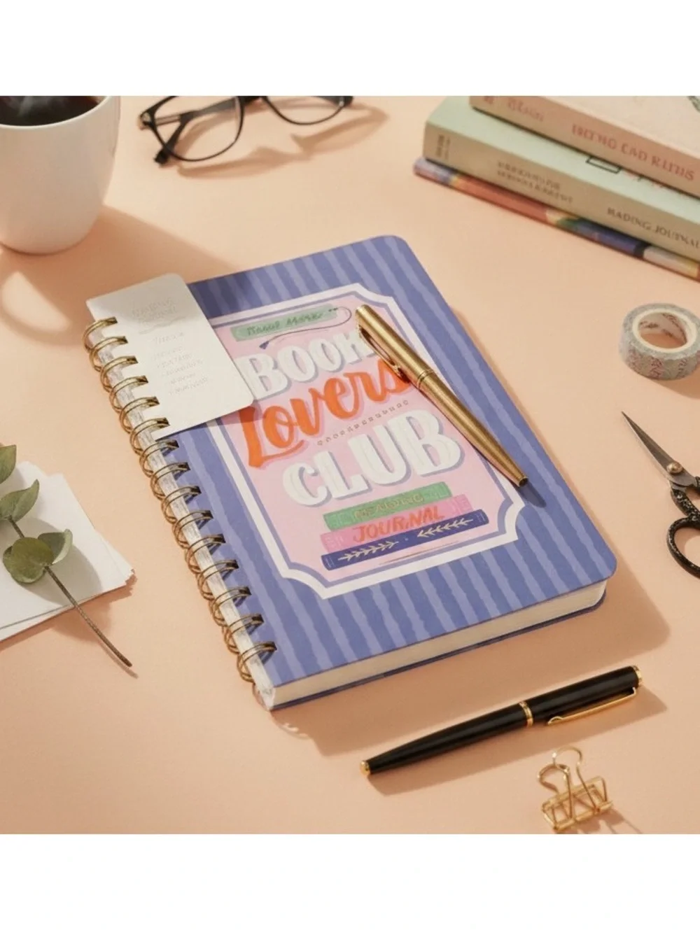 Book Lovers Club Reading Journal Spiral Notebook